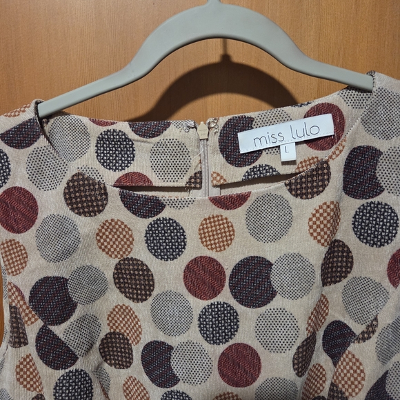 Miss Lulo Multicolor Polka Dot Midi Dress - Picture 2 of 3